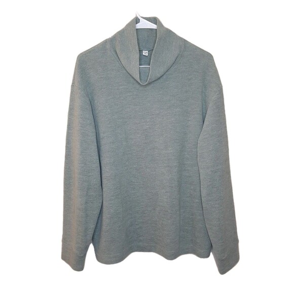 Uniqlo Sweater Green Women Size M Oversized Soft Ribbed High Neck Long Sleeve - Picture 2 of 11